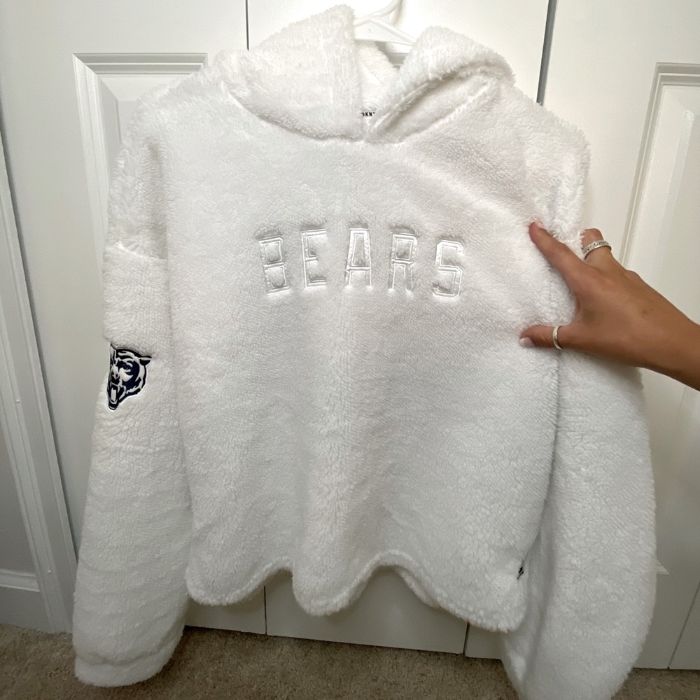 Plush White Chicago Bears Hoodie